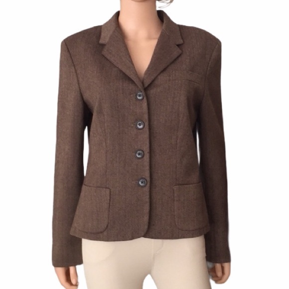 Vintage Ralph Lauren brown herringbone wool blazer